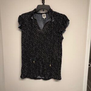 Anne Klein Small Spotted Black and White Knit Top 2